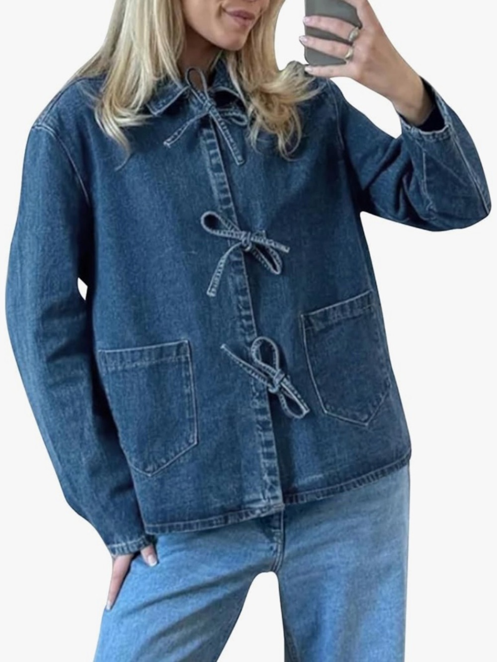 Denim Tie-Front Jacket